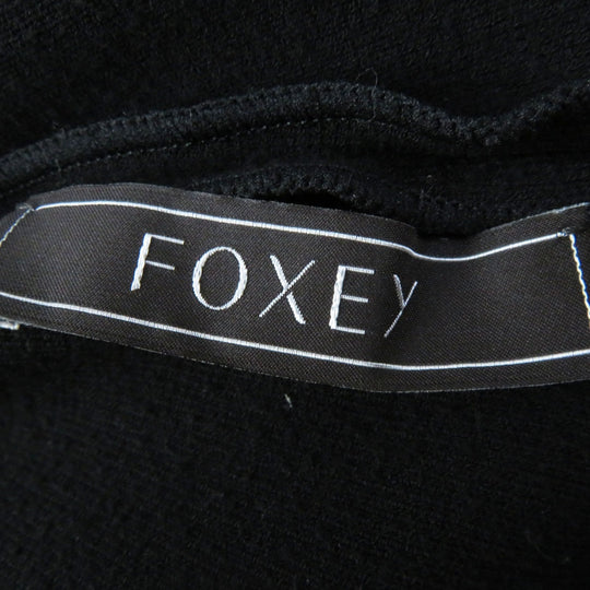 FOXEY one piece 36754 Outer material: 67% rayon, Outer material: 33% polyester black Two-frill ruffle hem dress Women 40 Used Authentic