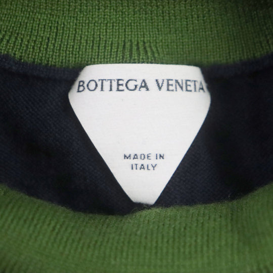 BOTTEGAVENETA knit 725774 Main: 100% wool Navy green mens L Used Authentic