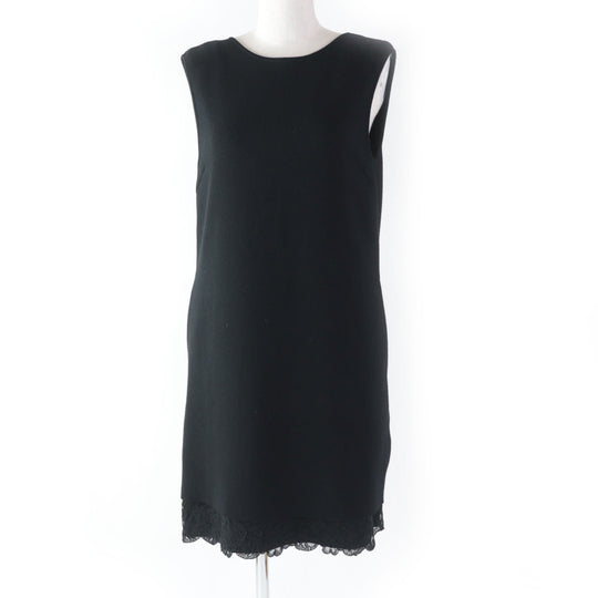 FOXEY one piece 38024 Outer: 67% rayon, Outer: 33% polyester, Part: 100% polyester, Part: 85% cotton, Part: 15% rayon black Knit Dress Lady Knit Women 38 Used Authentic