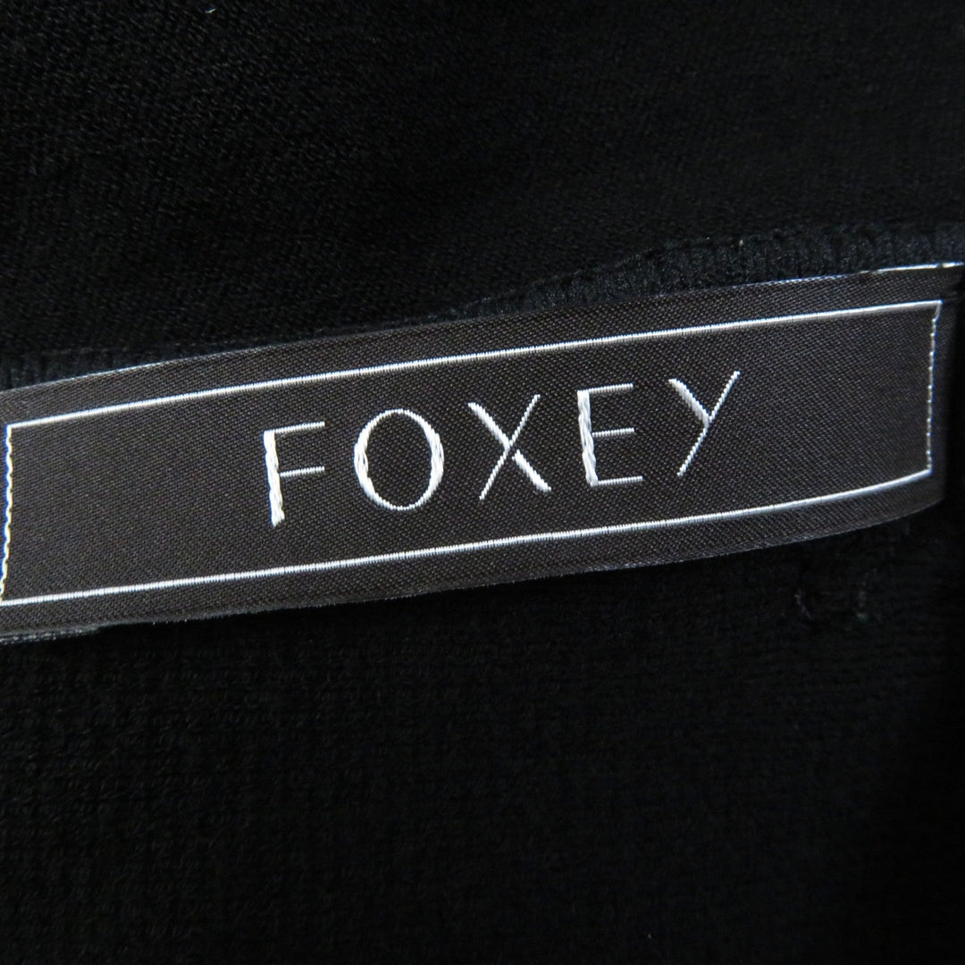 FOXEY one piece 38024 Outer: 67% rayon, Outer: 33% polyester, Part: 100% polyester, Part: 85% cotton, Part: 15% rayon black Knit Dress Lady Knit Women 38 Used Authentic