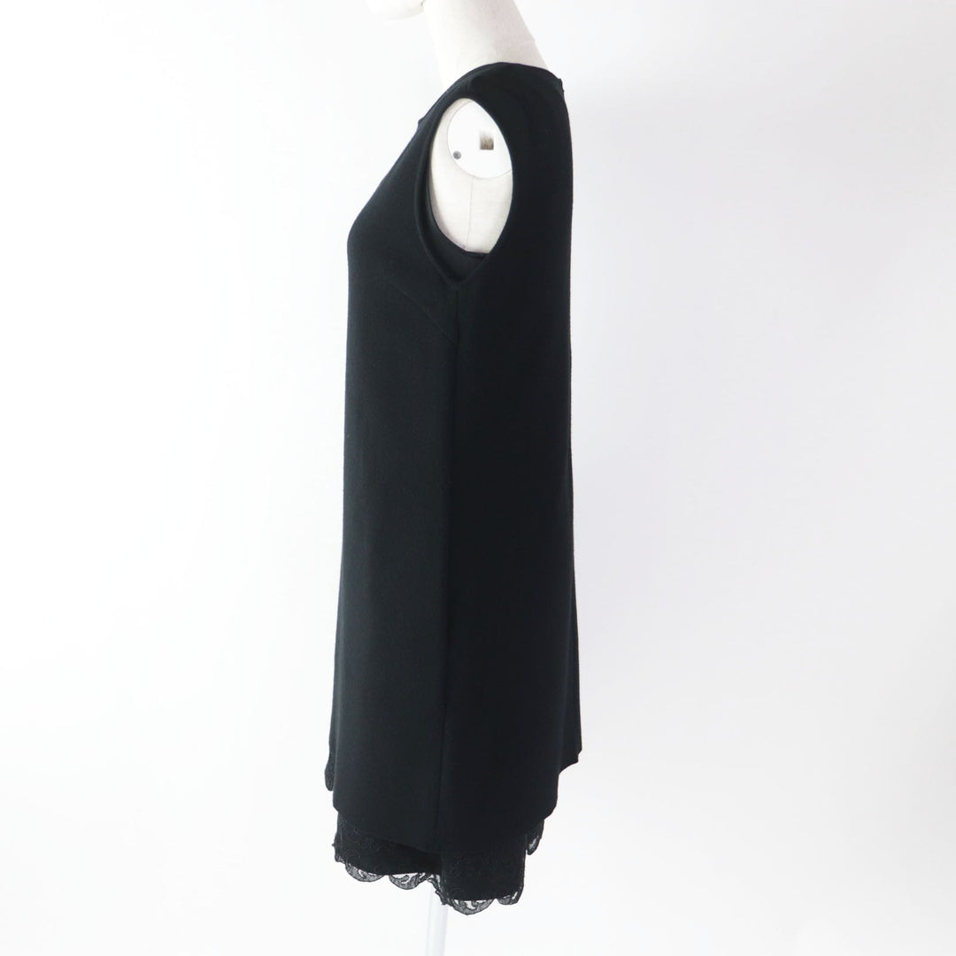 FOXEY one piece 38024 Outer: 67% rayon, Outer: 33% polyester, Part: 100% polyester, Part: 85% cotton, Part: 15% rayon black Knit Dress Lady Knit Women 38 Used Authentic