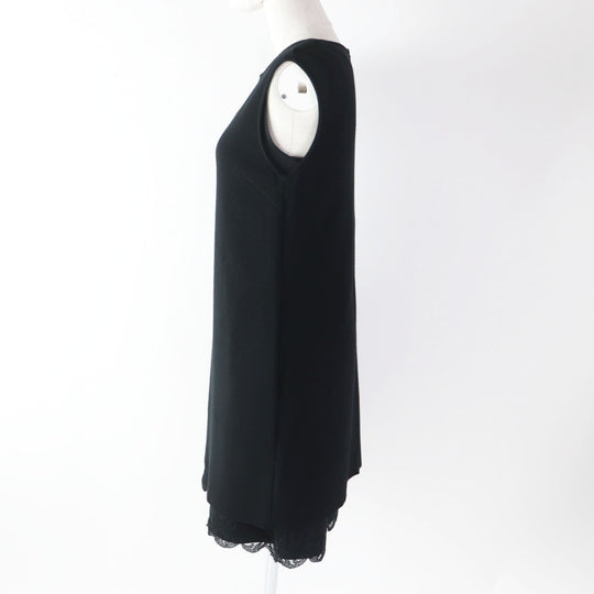 FOXEY one piece 38024 Outer: 67% rayon, Outer: 33% polyester, Part: 100% polyester, Part: 85% cotton, Part: 15% rayon black Knit Dress Lady Knit Women 38 Used Authentic