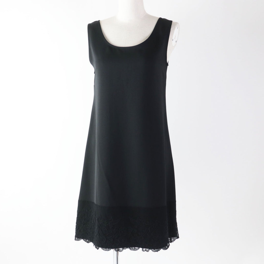 FOXEY one piece 38024 Outer: 67% rayon, Outer: 33% polyester, Part: 100% polyester, Part: 85% cotton, Part: 15% rayon black Knit Dress Lady Knit Women 38 Used Authentic