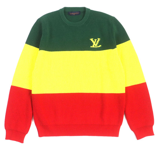 LOUIS VUITTON knit Main: 51% cotton, Main: 49% polyester Multi rasta color jamaica mens L Used Authentic