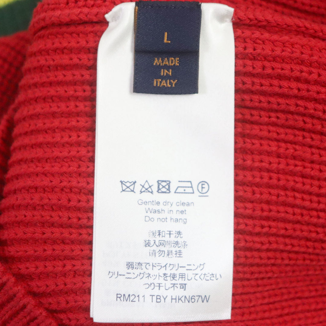 LOUIS VUITTON knit Main: 51% cotton, Main: 49% polyester Multi rasta color jamaica mens L Used Authentic