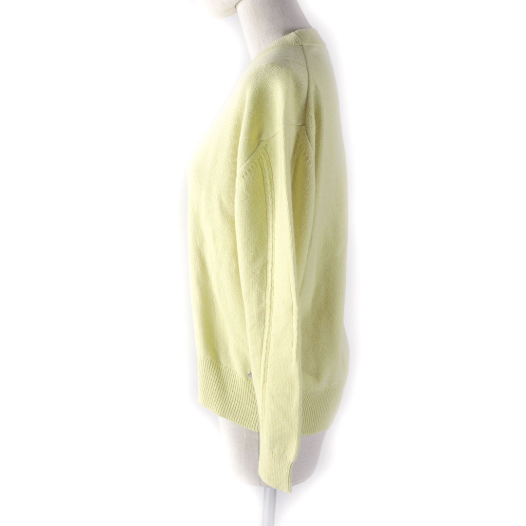 HERMES knit Main: 100% cashmere yellow Women 34 Used Authentic