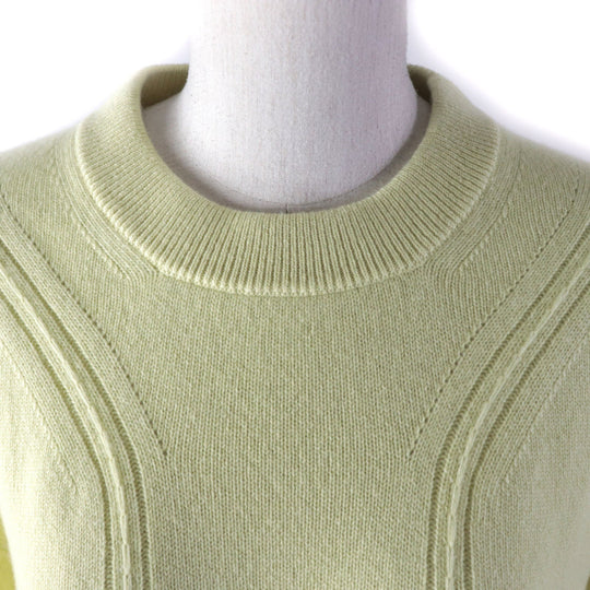 HERMES knit Main: 100% cashmere yellow Women 34 Used Authentic