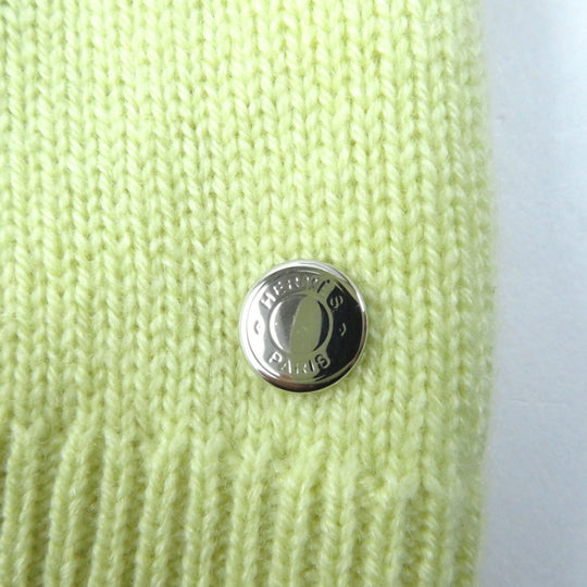 HERMES knit Main: 100% cashmere yellow Women 34 Used Authentic