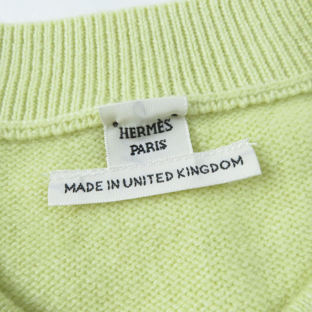 HERMES knit Main: 100% cashmere yellow Women 34 Used Authentic