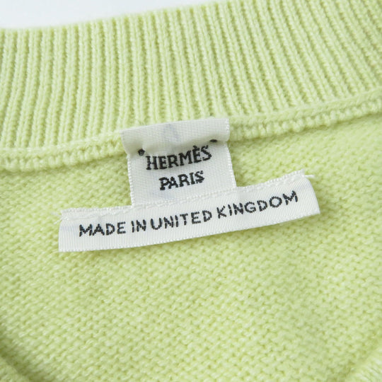 HERMES knit Main: 100% cashmere yellow Women 34 Used Authentic