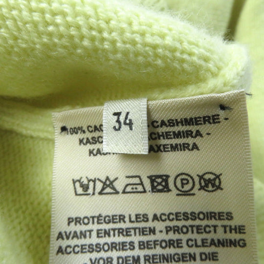 HERMES knit Main: 100% cashmere yellow Women 34 Used Authentic