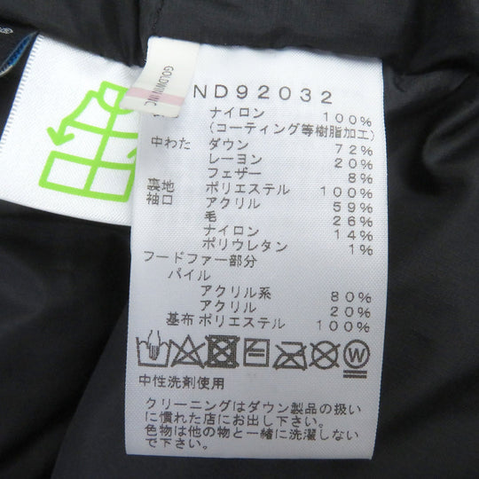 THE NORTH FACE Down jacket ND92032 Outer: 100% nylon, Lining: 100% polyester, Cuffs: 59% acrylic, 26% wool, 14% nylon, 1% polyurethane, Hood fur part/pile: 80% acrylic, 20% acrylic, Base fabric: 100% polyester black Antarctica Parka mens S Used Authentic
