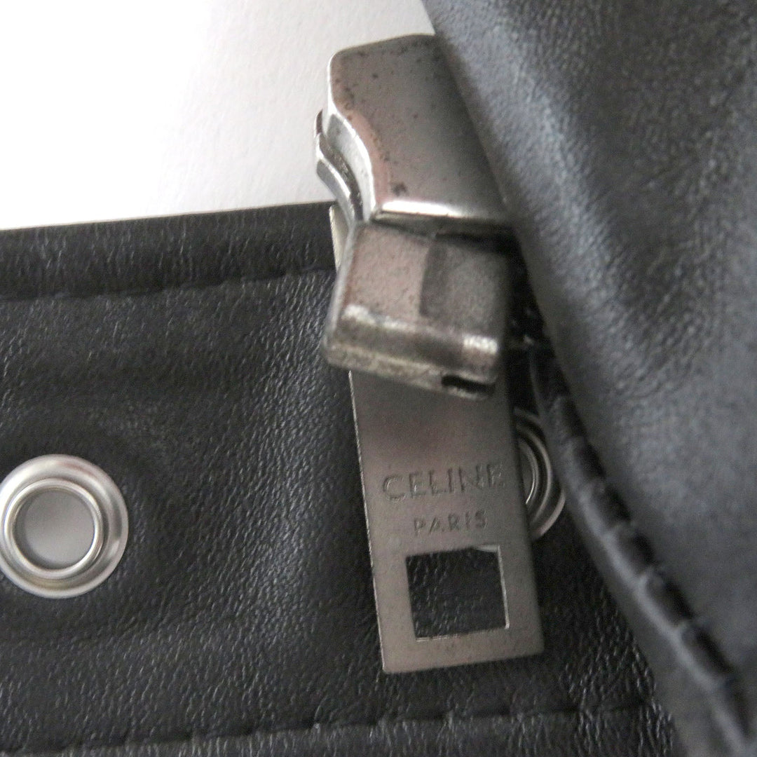 CELINE Riders jacket 2E158599E Outer: Leather, Lining: Cupra 68%, Lining: Cotton 32% black mens 50 Used Authentic