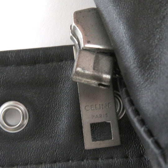 CELINE Riders jacket 2E158599E Outer: Leather, Lining: Cupra 68%, Lining: Cotton 32% black mens 50 Used Authentic
