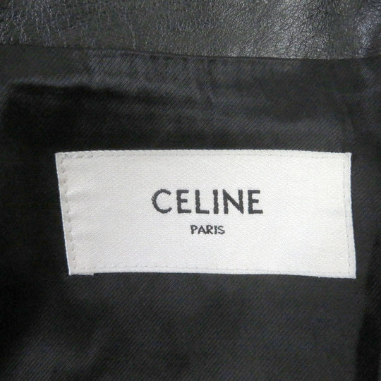 CELINE Riders jacket 2E158599E Outer: Leather, Lining: Cupra 68%, Lining: Cotton 32% black mens 50 Used Authentic