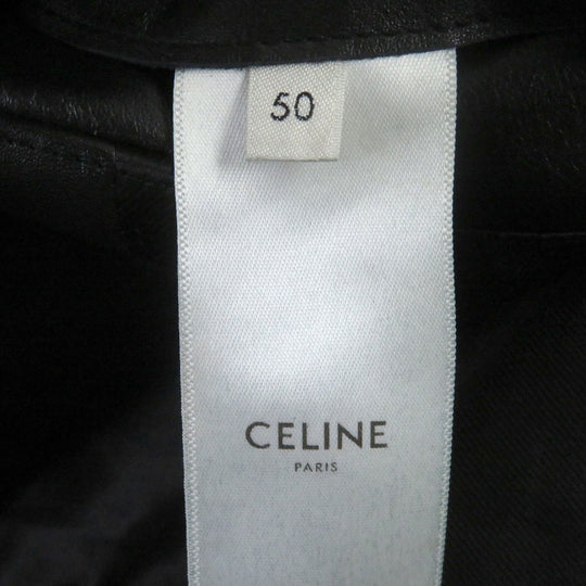 CELINE Riders jacket 2E158599E Outer: Leather, Lining: Cupra 68%, Lining: Cotton 32% black mens 50 Used Authentic