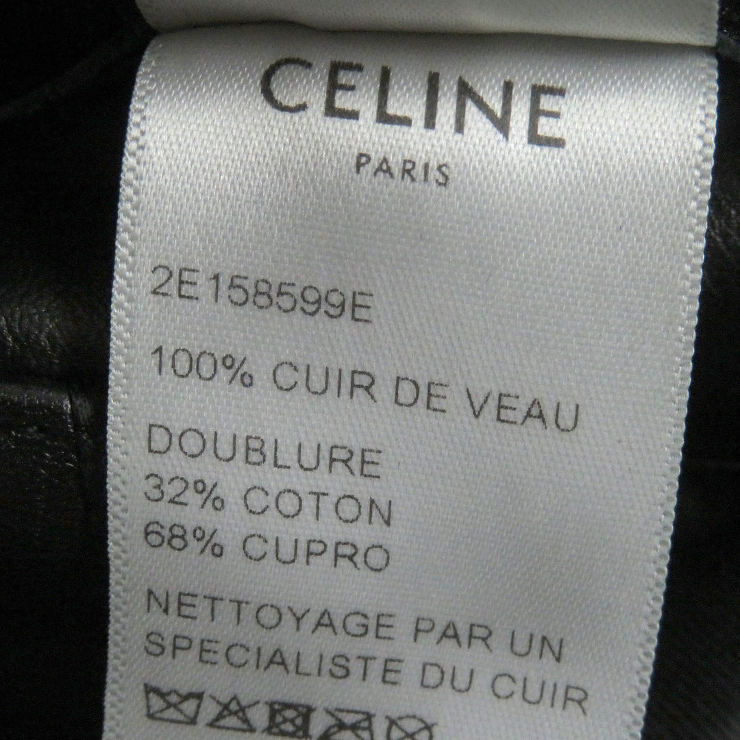 CELINE Riders jacket 2E158599E Outer: Leather, Lining: Cupra 68%, Lining: Cotton 32% black mens 50 Used Authentic