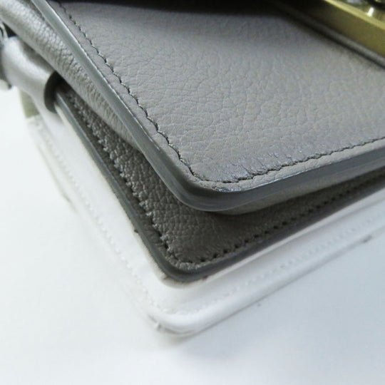 Maison Margiela Shoulder Bag SB1WD0002 Main: Leather Gray white NEW LOCK New Lock Horizontal Women Used Authentic