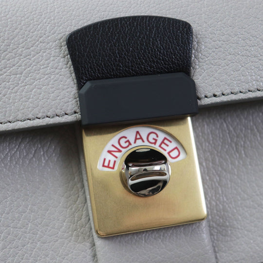 Maison Margiela Shoulder Bag SB1WD0002 Main: Leather Gray white NEW LOCK New Lock Horizontal Women Used Authentic