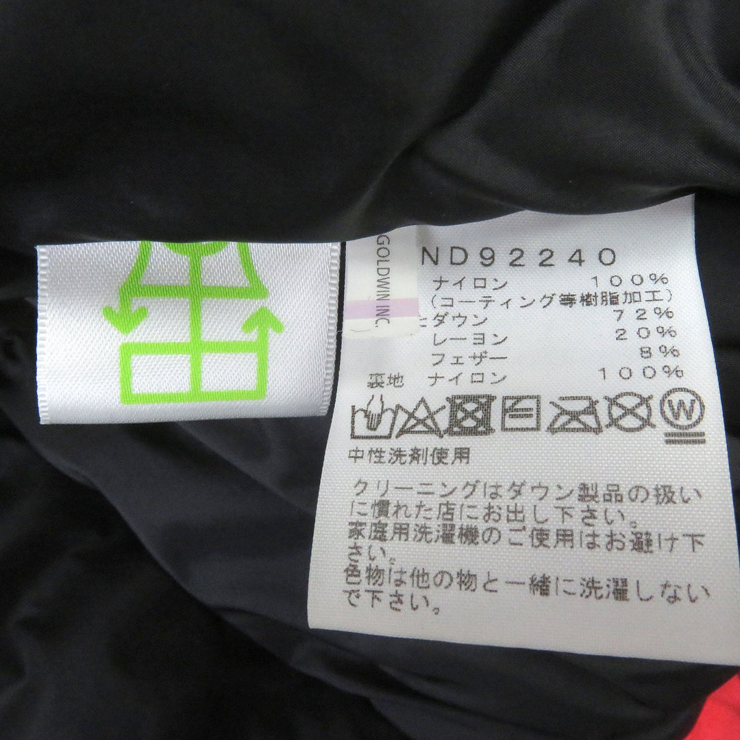 THE NORTH FACE Down jacket ND92240 Main: 100% nylon, Filling: 72% down, Filling: 20% rayon, Filling: 8% feather Red Baltro Light Jacket mens XL Used Authentic