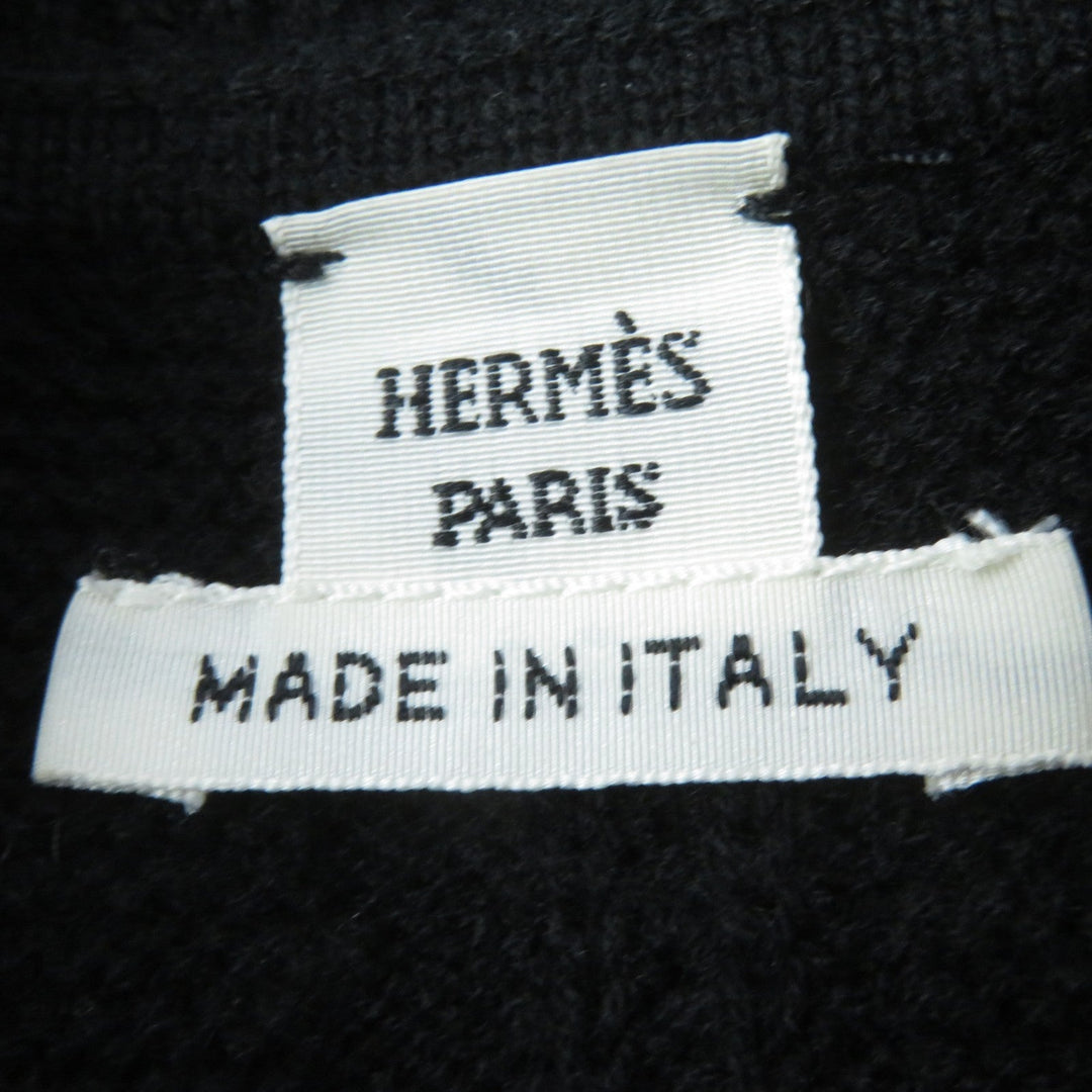 HERMES one piece Main: 100% wool black Women 34 Used Authentic