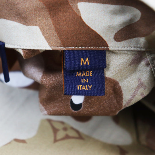 LOUIS VUITTON Long sleeve shirt HIS07W Main: 100% cotton Brown type Camouflage Pattern mens M Used Authentic
