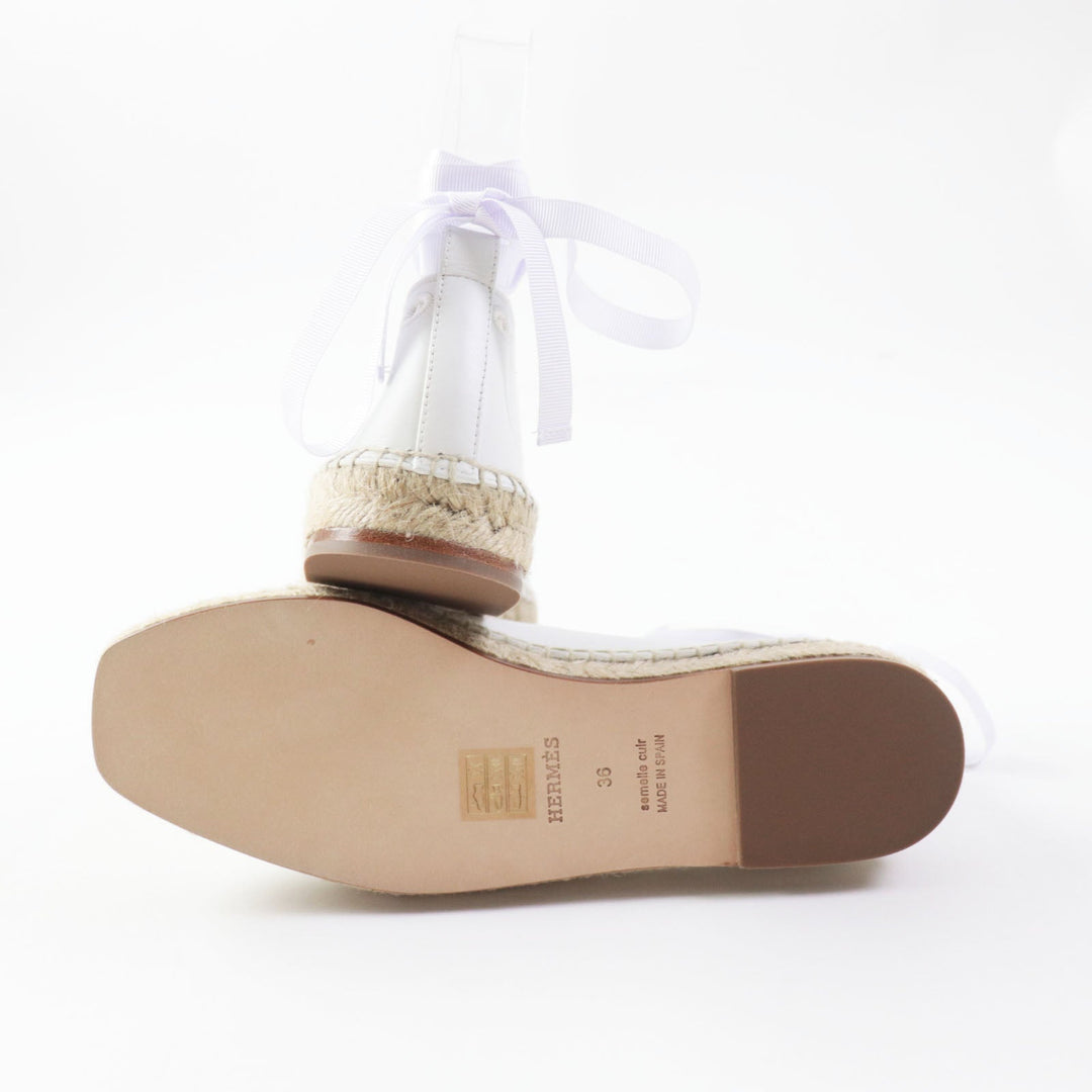 HERMES Leather shoes Main: Leather white Guapa Women 36 Used Authentic