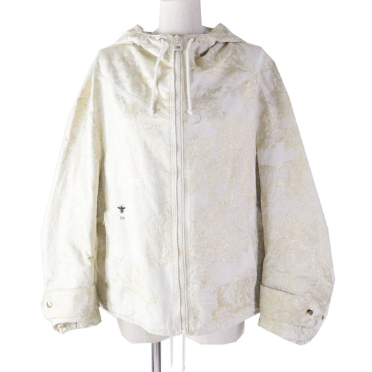 Christian Dior Nylon jacket 217C31A2985 Main: 79% polyester, 13% nylon, 8% nylon light beige gold Toile de Jouy Windbreaker Women S Used Authentic
