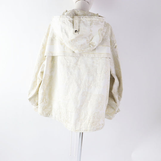 Christian Dior Nylon jacket 217C31A2985 Main: 79% polyester, 13% nylon, 8% nylon light beige gold Toile de Jouy Windbreaker Women S Used Authentic