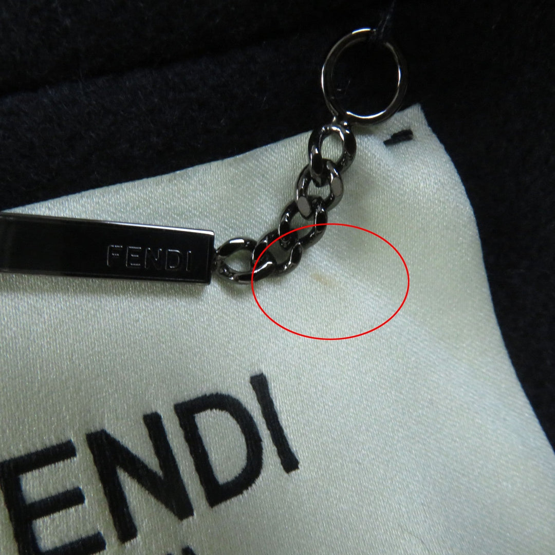 FENDI coat Outer: 90% wool, Outer: 10% cashmere, Lining: 100% cotton Dark navy Women 40 Used Authentic