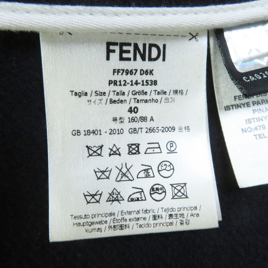 FENDI coat Outer: 90% wool, Outer: 10% cashmere, Lining: 100% cotton Dark navy Women 40 Used Authentic
