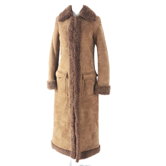 SAINT LAURENT PARIS Mouton coat 442509 Main: 100% mouton Brown Women 36 Used Authentic
