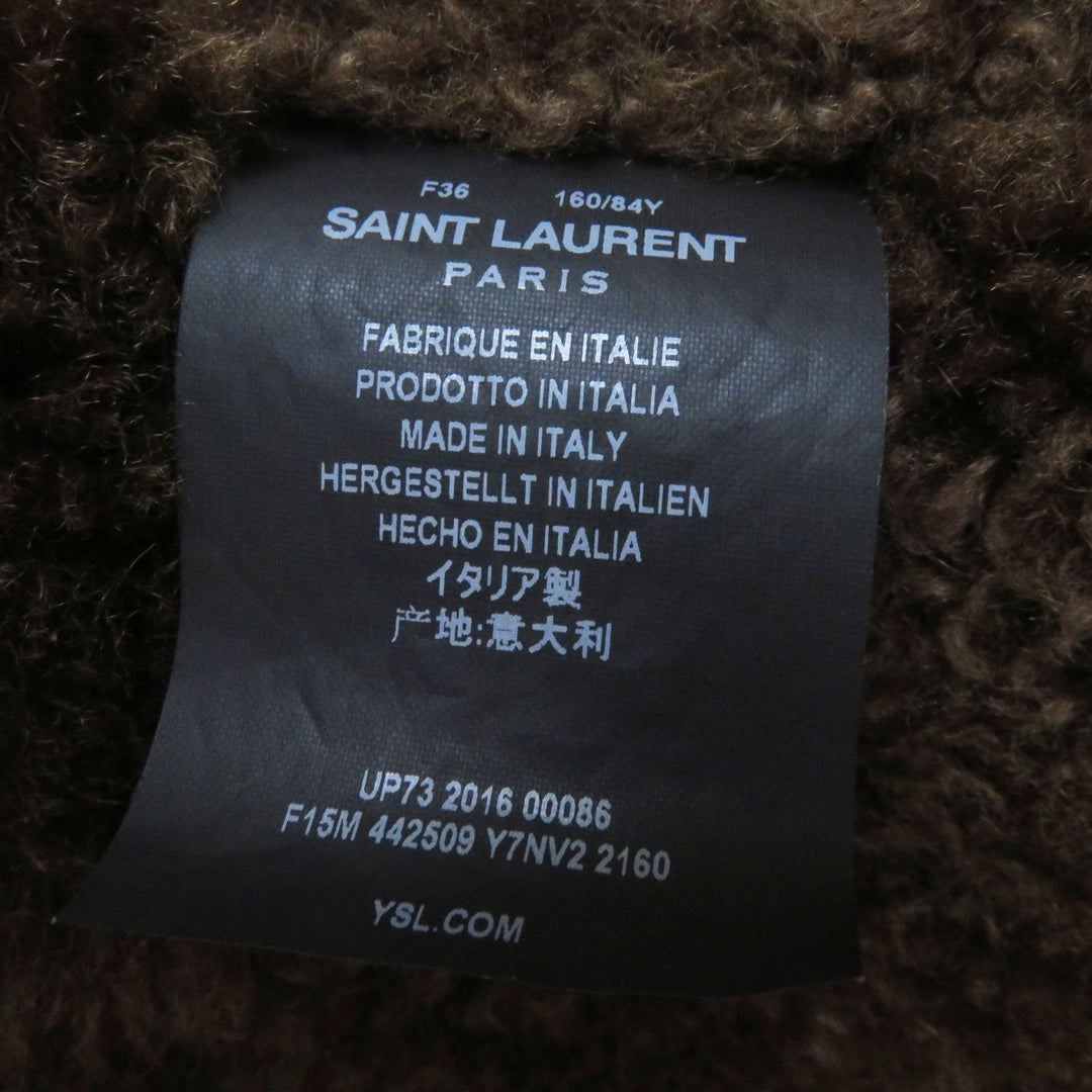 SAINT LAURENT PARIS Mouton coat 442509 Main: 100% mouton Brown Women 36 Used Authentic