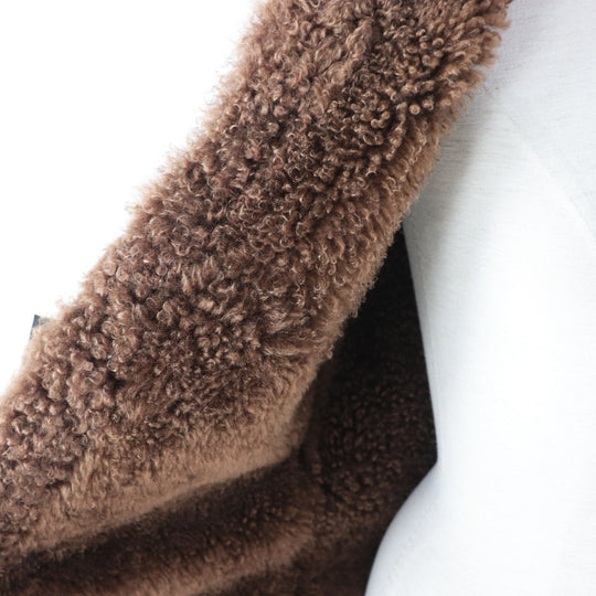 SAINT LAURENT PARIS Mouton coat 442509 Main: 100% mouton Brown Women 36 Used Authentic