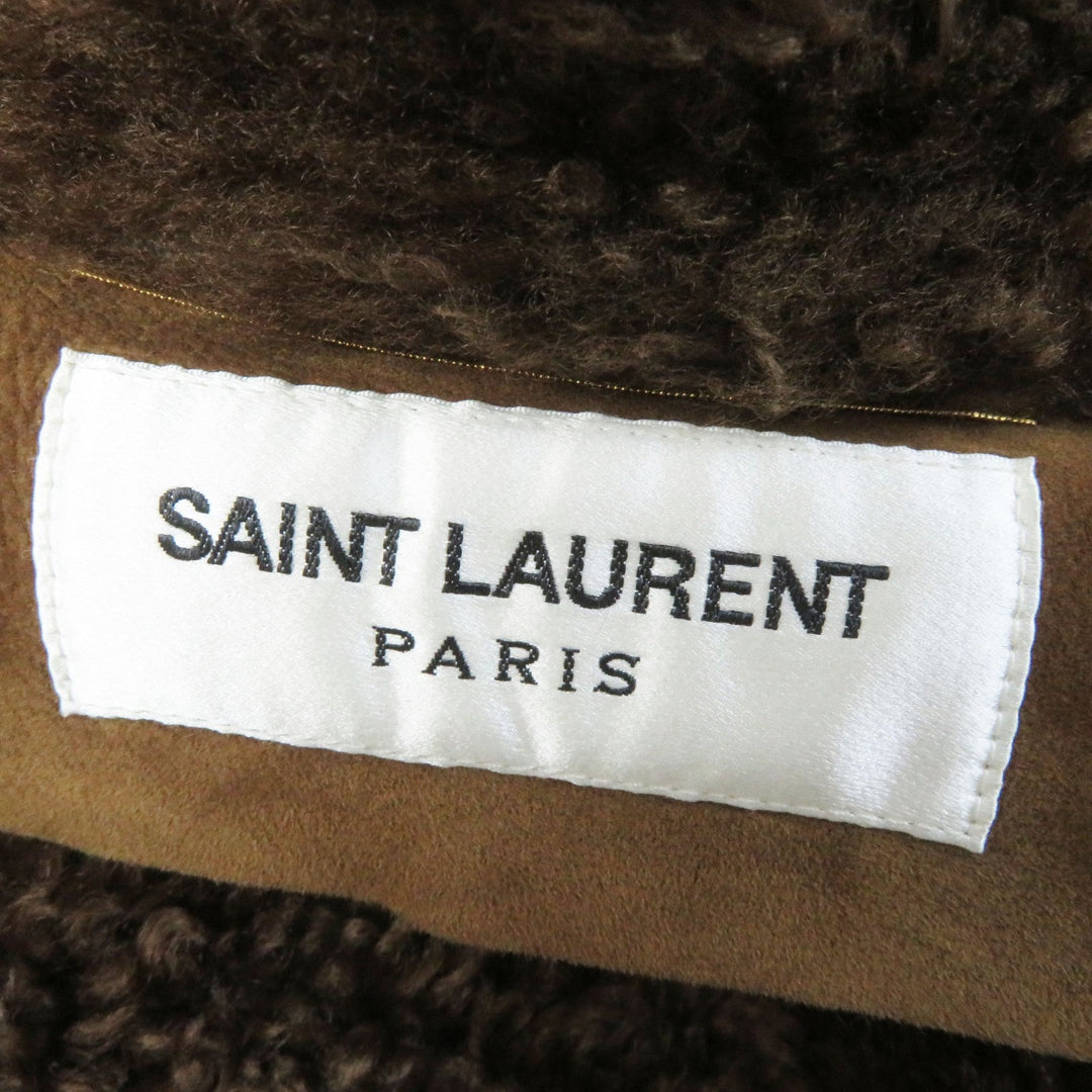 SAINT LAURENT PARIS Mouton coat 442509 Main: 100% mouton Brown Women 36 Used Authentic