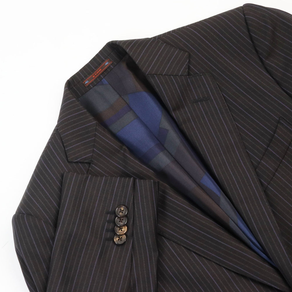 ETRO suit Outer: 100% wool, Lining: 100% silk, Lining: 70% acetate, Lining: 30% cupra Brown type mens 46 Used Authentic