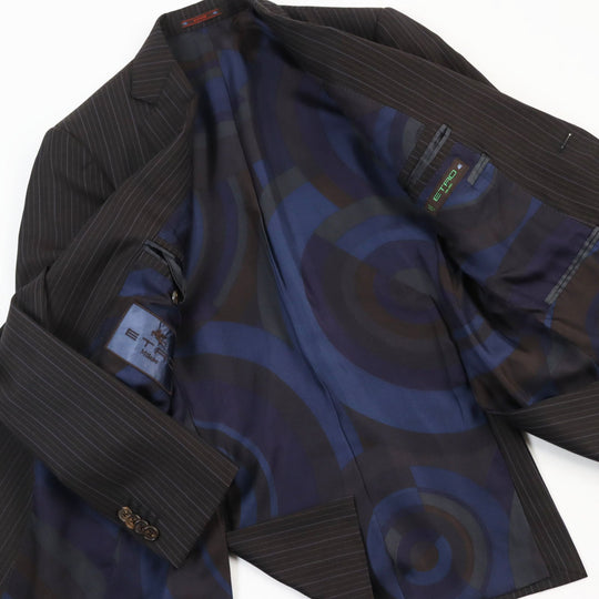 ETRO suit Outer: 100% wool, Lining: 100% silk, Lining: 70% acetate, Lining: 30% cupra Brown type mens 46 Used Authentic