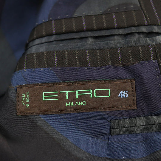 ETRO suit Outer: 100% wool, Lining: 100% silk, Lining: 70% acetate, Lining: 30% cupra Brown type mens 46 Used Authentic
