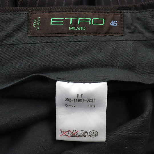 ETRO suit Outer: 100% wool, Lining: 100% silk, Lining: 70% acetate, Lining: 30% cupra Brown type mens 46 Used Authentic