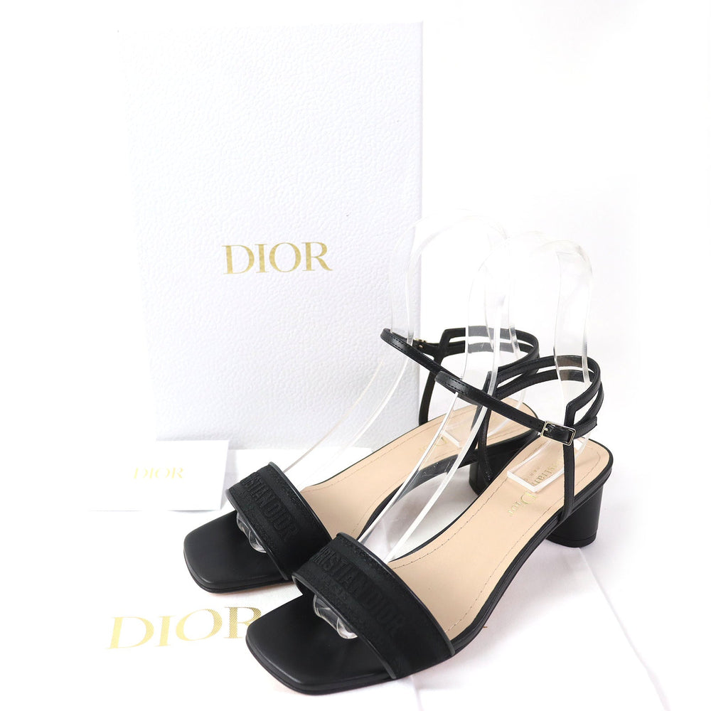Christian Dior Sandals Main: Satin, lambskin black Dway Women 37 1/2 Used Authentic