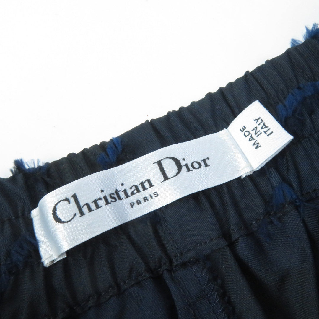 Christian Dior Pants 017A08A2960 Main: 100% polyester Black navy Women 40 Used Authentic
