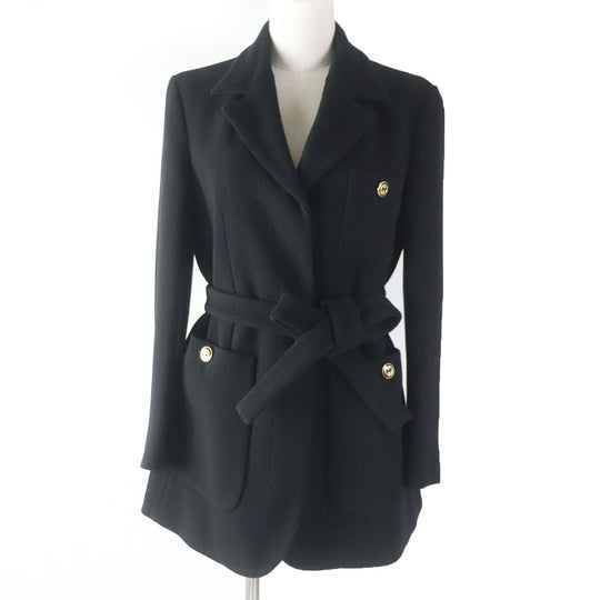 GUCCI coat 619253 Main: 100% wool, Lining: 100% rayon black Women 42 Used Authentic