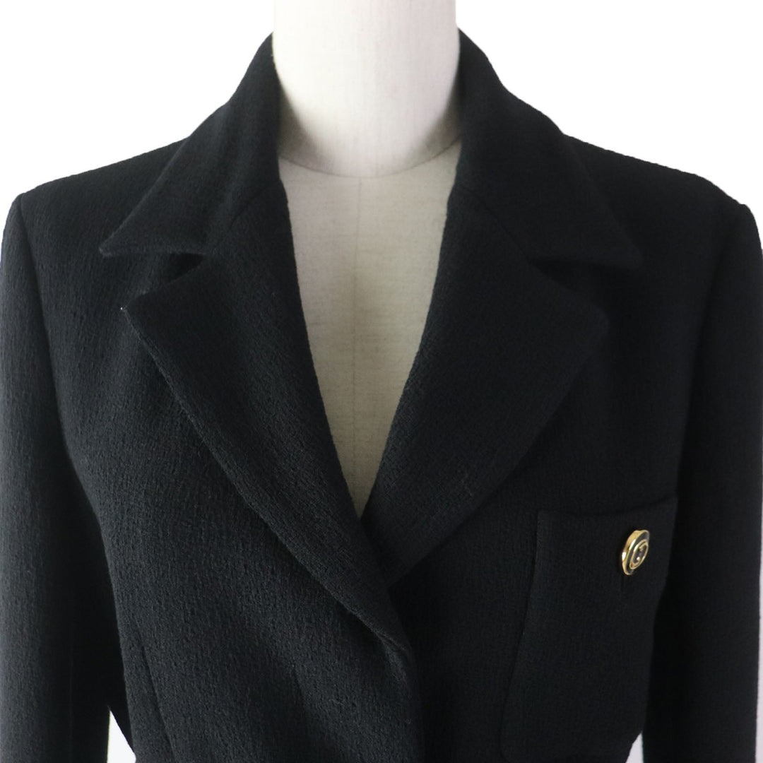 GUCCI coat 619253 Main: 100% wool, Lining: 100% rayon black Women 42 Used Authentic