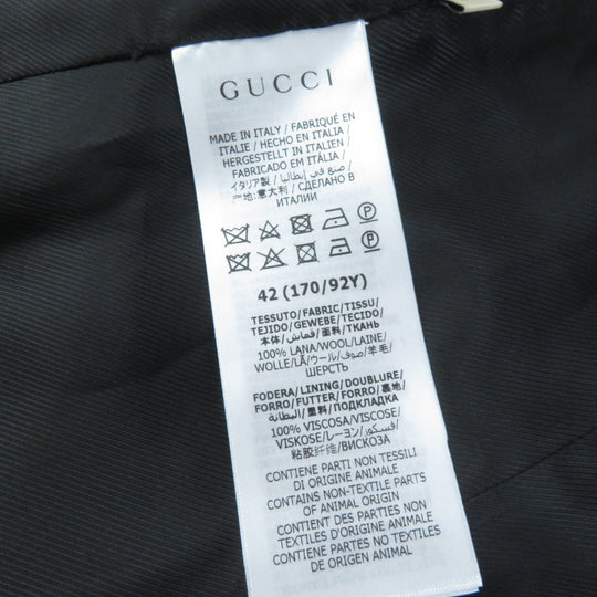 GUCCI coat 619253 Main: 100% wool, Lining: 100% rayon black Women 42 Used Authentic