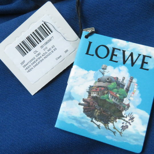LOEWE sweat SB44Y24X02 Main: 100% cotton, Part: 100% cotton, Embroidery: 100% polyester blue howl's moving castle hin Women XS Used Authentic