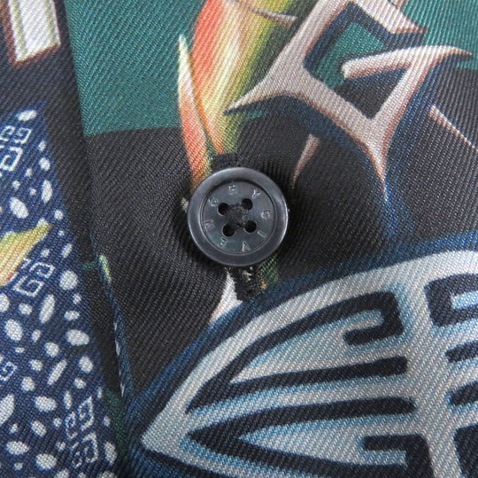 GIVENCHY Short sleeve shirt BM60NT13K4 Main: 100% silk black mens 39 Used Authentic