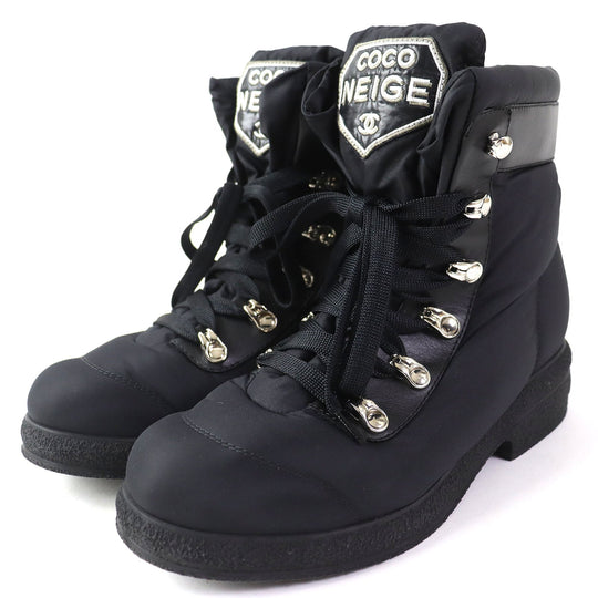 CHANEL short boots G34082 Nylon black COCONEIGE COCONEIGE 35 1/2