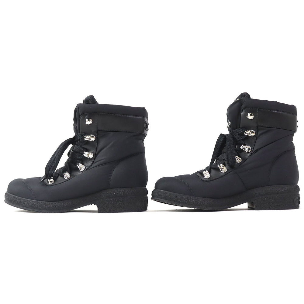 CHANEL short boots G34082 Nylon black COCONEIGE COCONEIGE 35 1/2