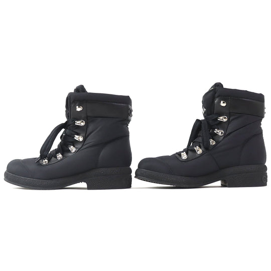 CHANEL short boots G34082 Nylon black COCONEIGE COCONEIGE 35 1/2