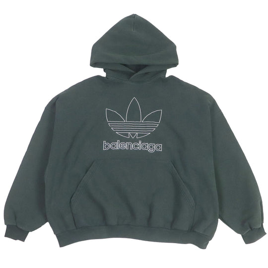 BALENCIAGA Hoodie 712396 Main: 100% cotton, Part: , Embroidery: 100% polyester Dark green mens 2 Used Authentic